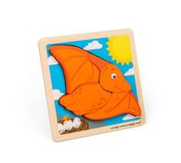 Bigjigs Toys Pterodáctilo grueso levantable | Rompecabezas para niños con 5 piezas | Rompecabezas de madera para niños pequeños | Juguetes de dinosaurio para niños y niñas | Primer rompecabezas para