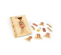 Bigjigs Toys Rompecabezas de anatomía femenina - Juego de rompecabezas de cuerpo humano de 26 piezas, rompecabezas de madera, juguete de ciencia para aprender y jugar, rompecabezas educativos
