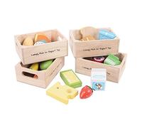 Bigjigs Toys - Set de cajitas con Alimentos, de Madera (BIBJ316)