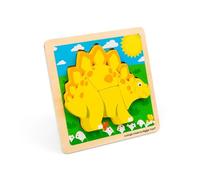 Bigjigs Toys Stegosaurus Chunky Lift Out | Primeros rompecabezas de madera | Rompecabezas de dinosaurio para niños | Rompecabezas de bebé con temática de dinosaurios | Juguete de aprendizaje para