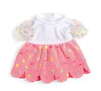 Bigjigs Toys Vestido de fiesta rosa, pequeño, ropa de muñeca, ropa para muñecas de tamaño pequeño, vestidos de celebración de manga abombada para un niño pequeño, regalos de moda de juguete suave para