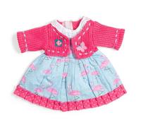 Bigjigs Toys Vestido de flamenco con cárdigan rosa (mediano) | Disfraz de muñecas de 2 piezas | Ropa y accesorios para muñecas | Mini traje de muñeca para juego de rol | Ropa para muñecas | Regalo