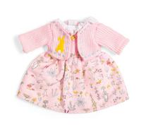 Bigjigs Toys Vestido de vida silvestre y cárdigan rosa (mediano) | Ropa de muñecas | Vestidos y cárdigans para una muñeca suave para niños | Traje de muñeca de trapo con temática natural con detalles