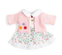 Bigjigs Toys Vestido y cárdigan rosa floral (pequeño) | Ropa para muñecas suaves | Ropa y accesorios para muñecas | Disfraz de muñecas para juegos de rol de la vida real | Trajes y vestidos de muñeca