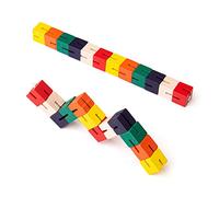 Bigjigs- Twister Blocks (48) Juguetes para apilar y Encajar, Multicolor (BJ949)