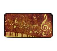 BIGJOKE - Felpudo de cocina con diseño de piano y notas musicales, antideslizante, de goma, cómodo, para cocina, baño, decoración del hogar, 99 x 51 cm