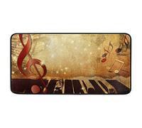 BIGJOKE Muisc Note - Alfombrilla de cocina para piano, antideslizante, de goma, cómoda, para cocina, baño, decoración del hogar, 39 x 20 pulgadas
