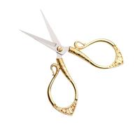 BigKego Tijeras vintage doradas de acero inoxidable para costura, tijeras de bordar, tijeras pequeñas y afiladas, tijeras de tela de punto de cruz, tijeras para manualidades, bordado, costura