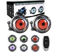 BigKing 1 Par de Ojos LED para Camiones, Diablo LED Cool Con 6 Patrones, 7 Modos, Ojos del Diablo para Motocicletas de 12-36 V, Vehículos Todoterreno, Camiones (Tipo de Lente)