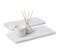 BigKing 2 alfombrillas de piedra de tierra de diatomeas que absorben el agua, pequeña placa rectangular para fregadero, bandeja de piedra absorbente de agua, posavasos Aquastone para el hogar, baño