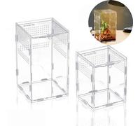 BigKing 2 cajas de alimentación para reptiles, terrario acrílico para reptiles, caja de cría de reptiles transparente utilizada para hacer tanques ecológicos para criar reptiles e insectos