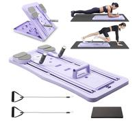 BigKing 4 en 1 Reformer Pilates, Plegable Pilates Board con Temporizador y Anillo de Tracción, Antideslizante Reformer Tabla Machine, Kit Roller Ejercicios Abdominales para Fitness, Workout, Casa
