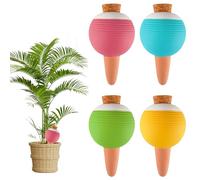BigKing 4 pilas de riego automático con conos de arcilla, picos autoregantes, plantas para plantas de interior, plantas de cuidado de plantas, pequeñas bolas de riego, arcilla