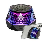 BigKing Altavoz Bluetooth magnético G300, altavoz inalámbrico Bluetooth portátil 2 en 1 y soporte magnético para teléfono, con luz colorida Multi RGB, para viajes al aire libre, camping
