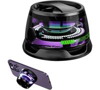 BigKing Altavoz Bluetooth magnético portátil con sonido 3D e iluminación RGB e IPX5 resistente al agua, caja de música pequeña, Bluetooth, soporte para teléfono para iPhone, Android, emparejamiento