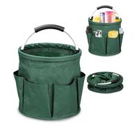 BigKing Bolsa de Almacenaje Plegable, Cubo para la Limpieza con 6 Bolsillos Externos, Cesta de Almacenaje Plegable de Tela Oxford, Accesorios de Limpieza para Casa, Hotel (Verde Oscuro)