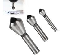 BigKing Juego de 3 brocas cónicas para avellanado con agujero inclinado de cobalto, brocas para taladro M35 HSS con revestimiento de titanio para madera, metal y plástico