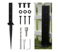 BigKing Kit de reparación para postes de vallas, 71,8 cm × 8,9 cm × 6,1 cm, piquetas de soporte de hierro, reparación inclinada / rota de madera para verjas, buzones