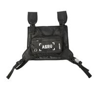 BigKing Men's Reflective Adjustable Chest Pocket Hip Hop Waist Bag with Mobile Phone Hole, Radio Harness Bag for Skiing, Running, Hiking, Cycling (Black), One Size, Negro , ca. 22 x 14 cm