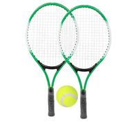 BigKing Raqueta de entrenamiento para principiantes, raqueta de tenis para jóvenes Raqueta de tenis Twin Set con 1 pelotas de tenis, 2 raquetas y 1 bolsa de transporte adecuada (verde)