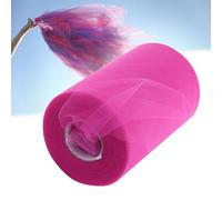 BigKing Rollo de Tul, 91.44 metros x 15cm Decoración para Bodas DIY, Decoración de Falda de Mesa DIY, Tela para Coser para Boda, Cumpleaños, Fiesta (C15 Rosa Roja)