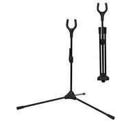 BigKing Soporte de arco recurvo plegable para tiro con arco, soporte de arco recto para la caza de entrenamiento de tiro deportivo al aire libre (negro)
