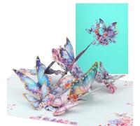 Biglietto d'Auguri a Forma di Farfalla Pop-Up 3D, Biglietto d'Auguri a Forma di Farfalla con Stampa in Oro e Busta Biglietto a Forma di Farfalla per Compleanno Festa Della Mamma San Valentino