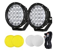 BIGLION.X Luces LED Todoterreno Redondas 7 Pulgadas 2 Piezas 210W 32000LM Luces LED Todoterreno Luces Todoterreno ámbar súper Brillantes Luces de conducción Punto con arnés de cableado IP68 12V 24V