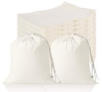 BigLotBags Bolsa de algodón de 6 x 8 pulgadas (paquete de 50) | Bolsas de bolsita | Bolsas de tela de algodón reutilizables con cordón | Bolsa de regalo vacía de lona con cordón para fiestas y