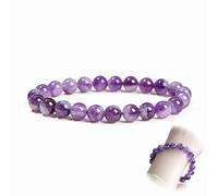 Biglumin 6MM Amethyst armband künstliches Amethystnquarz schmuck Edelsteinarmband Glücksarmband Perlenarmband Bracelet Perlen Modeschmuck Für Beste Freundin,Verwandten,Kollegen,Vecinn schenken., Eine
