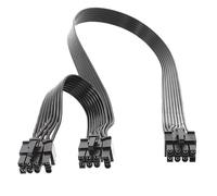 Biglumin Cable de alimentación GPU de 8 pines ATX macho a cable de Doble 6+2 pines, cable PCIE para Be Quiet fuente de alimentación, cable de tarjetas gráficas de 60+20 cm (Doble)
