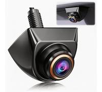Biglumin Cámara de Reversa para Automóvil 1080P con Visión Nocturna y Ángulo Amplio de 170°,Rotación 360°, Impermeable IP69, Compatible LCD/TFT,Universal 12V-24V,Cable 6m y Accesorios (Borde Dorado)