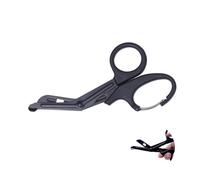 Biglumin Tijeras Médicas,EMT Doblado Acero Inoxidable Chapado Titanio Mate de Tijeras de Vendaje o Gasa,Tijeras Enfermeria para Médico o Enfermera,Sala de Emergencias o Campamento Al Aire Libre(Negro)