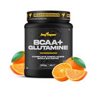 BigMan | Bcca & Glutamina 500gr (Naranja) | Aminoacidos Essenciales con Carga de Minerales | Recuperación Muscular | Recuperación Ejercicios Aerobicos | Protege tu Musculo