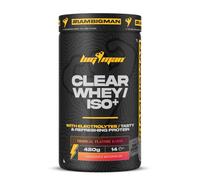 BigMan CLEAR WHEY-ISO+ 420 gr | Proteína Aislada de suero de alta disolución | Alto contenido proteico | Refrescante y ligera | Sabores frutales exóticos