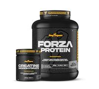 BigMan | Pack FORZA PROTEIN 2kg + CREATINA 300 GR | Proteína 80% | Aislado proteína Soja + Concentrado Whey | Creatina | Alto Contenido en Proteínas (chocolate avellana)