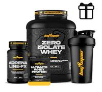 BIGMAN | PACK PROTEINA ZERO ISOLATE 2Kg + ADRENALINE FX 30 CAPS + SHAKER REGALO | PROTEINA ASILADA | DE ASIMILACIÓN RAPIDA 85% CALIDAD (Choco Cream)
