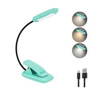 BIGMONAT Luz de libro recargable, cuello flexible portátil, luz de lectura ajustable con brillo, lectura para el cuidado de los ojos, LED cálidos y blancos, perfecta para niños, cabecero de cama y