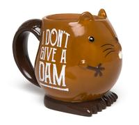 BigMouth Inc. Taza de café de cerámica con cara de castor Eager Beaver de 16 onzas, con texto en inglés "I Don't Give a Dam", perfecta para usar en casa o en la oficina, es una gran idea de regalo