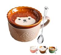 BigNoseDeer Regalos para mujeres, lindo Kawaii Lgel Taza divertida, tazas de café con tapa, tazas de café para amantes de los gatos, mujeres, niñas, niños, Navidad, regalo de cumpleaños