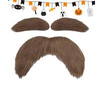 Bigote amarillo | Accesorios autoadhesivos para cosplay de Halloween - Disfraz realista de bigote | para adultos, cosplay, fiesta, carnaval, festival, máscaras, Navidad, teatro, sesión de fotos