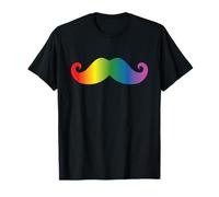 Bigote Arco Iris Orgullo LGBTQ Arco Iris Hombre Gay Bigote Grande Camiseta