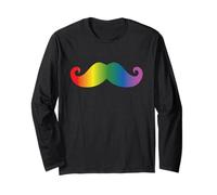 Bigote Arco Iris Orgullo LGBTQ Arco Iris Hombre Gay Bigote Grande Manga Larga