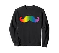 Bigote Arco Iris Orgullo LGBTQ Arco Iris Hombre Gay Bigote Grande Sudadera