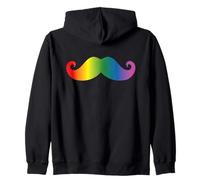 Bigote Arco Iris Orgullo LGBTQ Arco Iris Hombre Gay Bigote Grande Sudadera con Capucha