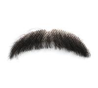 Bigote Cabello humano Barba realista 3.15 '' Barba de gorrión Perilla Invisible Cordón de cabello facial para Halloween Divertido disfraz de cosplay Negro