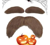 Bigote de disfraz | Accesorios autoadhesivos para cosplay - Novedad para fiesta, bigote, barba, cejas, para adultos, cosplay, fiesta, carnaval, festival, máscaras, Navidad, teatro, sesión de fotos