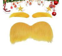 Bigote Naranja - Set de Cejas Autoadhesivas, Accesorio para Disfraces | Fiesta Cosplay Facial divertido vestido accesorio para Navidad Halloween teatro actuación disfraz adulto