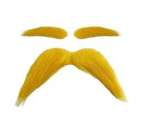 Bigote Naranja - Set de Cejas Autoadhesivas, Accesorio para Disfraces | Fiesta Cosplay Facial vestido accesorio para Navidad Halloween teatro actuación disfraz adulto
