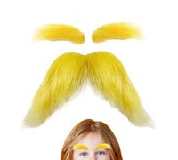 Bigote Rubio Accesorios De Disfraz Autoadhesivos Divertidos | Disfraz De Bigote Navideño Para Viajes Hogueras Eventos Fiesta de Halloween Actuación en Escenario Festival Vacaciones Do
